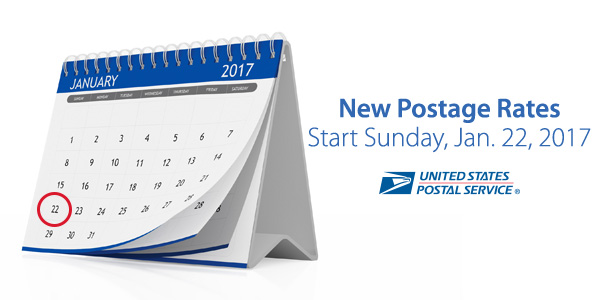 USPS Announces Postage Rate Increase – Starts January 22, 2017