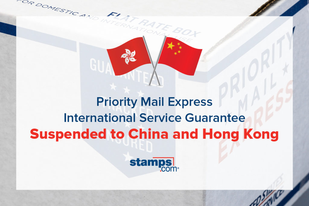 Priority Mail Express International Service Guarantee Suspended to China and Hong Kong