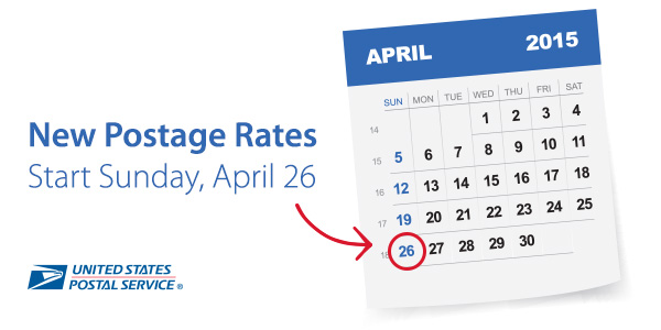 USPS Announces Postage Rate Increase – Starts April 26, 2015